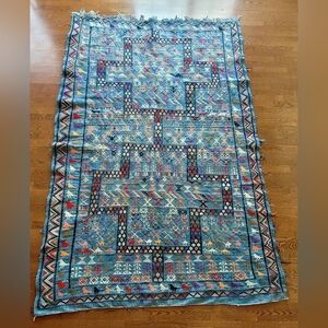 Handmade Vintage Moroccan Atlas Mountain Rug